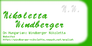 nikoletta windberger business card